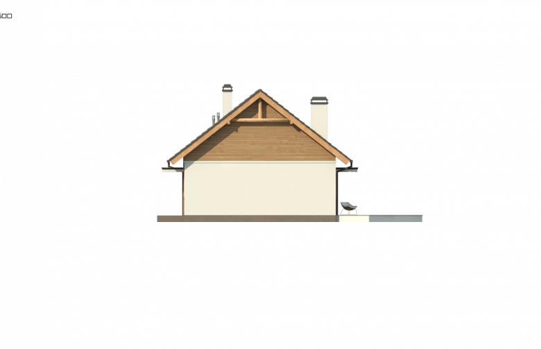 Projekt domu parterowego Z313 - elewacja 4