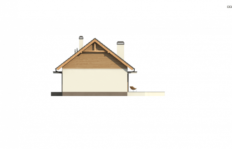 Projekt domu parterowego Z313 - elewacja 1