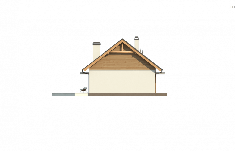Projekt domu parterowego Z313 - elewacja 4