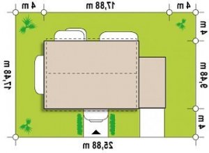 Usytuowanie budynku Zx11 GL w wersji lustrzanej