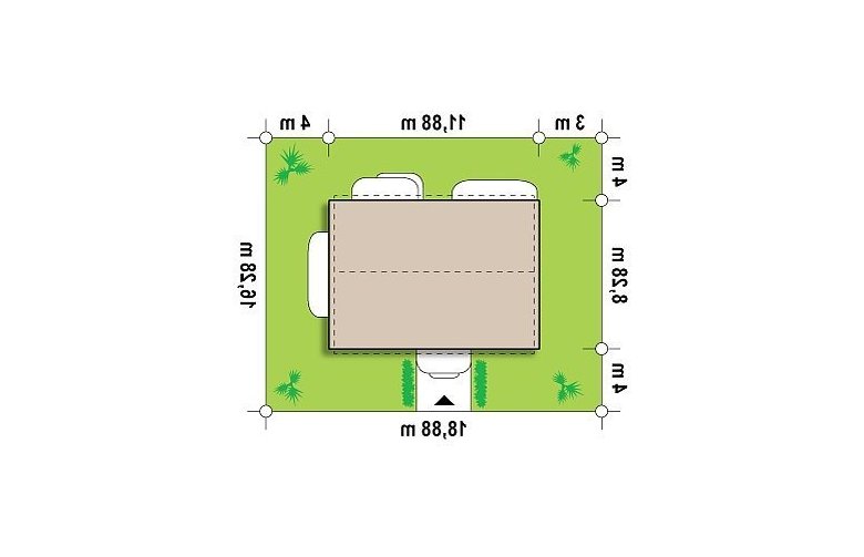 Projekt domu z poddaszem Zx11 C - Usytuowanie - wersja lustrzana