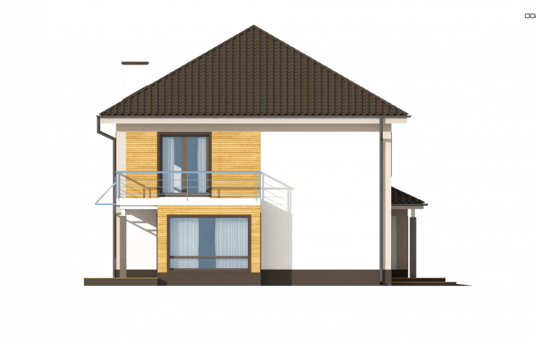 Projekt domu piętrowego Zx12 GL2 - elewacja 3