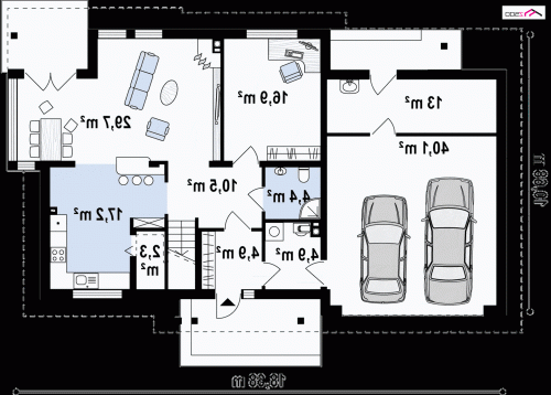 RZUT PARTERU Zx12 GL2 - wersja lustrzana