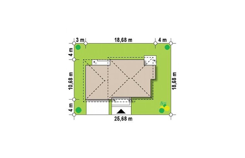 Projekt domu piętrowego Zx12 GL2 - Usytuowanie