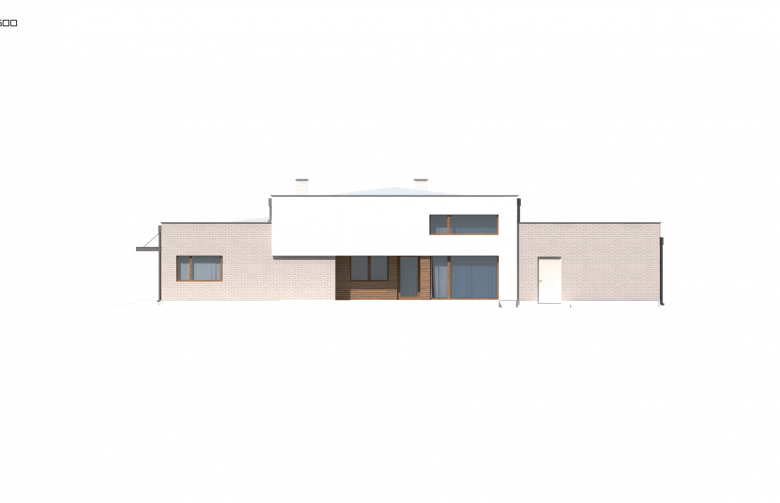 Projekt domu parterowego Zx34 GL2 - elewacja 3