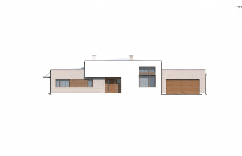 Projekt domu parterowego Zx34 GL2 - elewacja 1