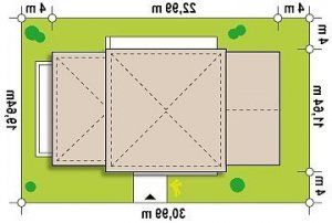 Usytuowanie budynku Zx34 GL2 w wersji lustrzanej