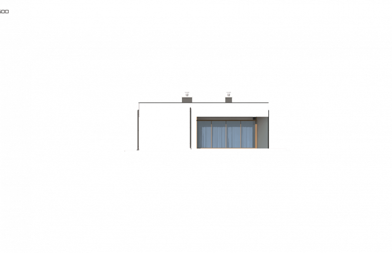 Projekt domu parterowego Zx35 GL - elewacja 3