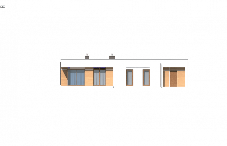 Projekt domu parterowego Zx35 GL - elewacja 4