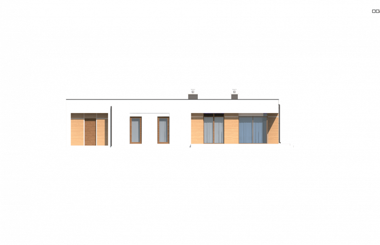 Projekt domu parterowego Zx35 GL - elewacja 4