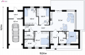 Projekt domu parterowego Zx35 GL - rzut parteru