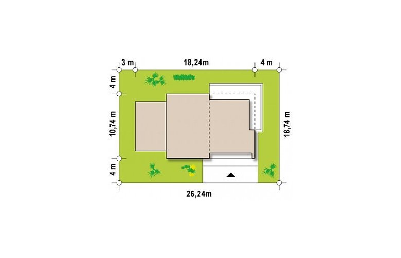 Projekt domu parterowego Zx35 GL - Usytuowanie