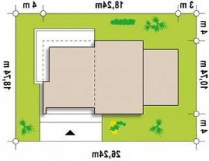 Usytuowanie budynku Zx35 GL w wersji lustrzanej