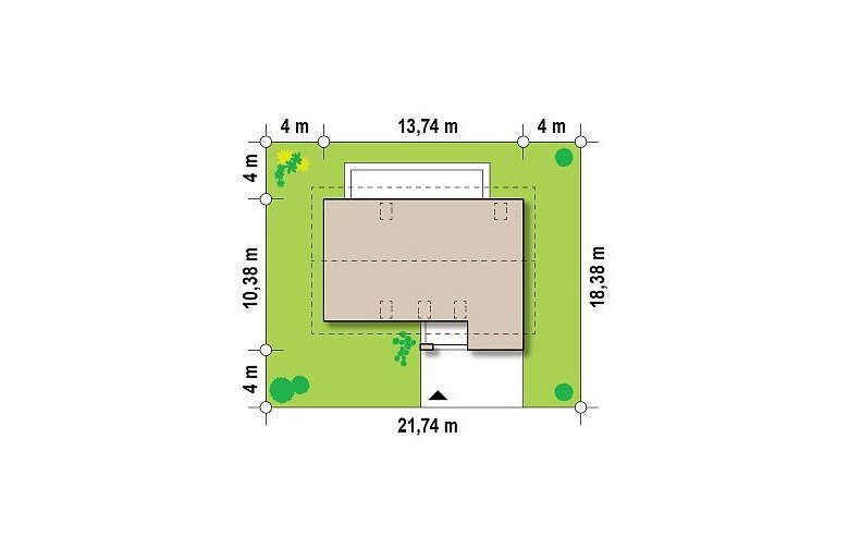 Projekt domu z poddaszem Zx38 v1 - Usytuowanie