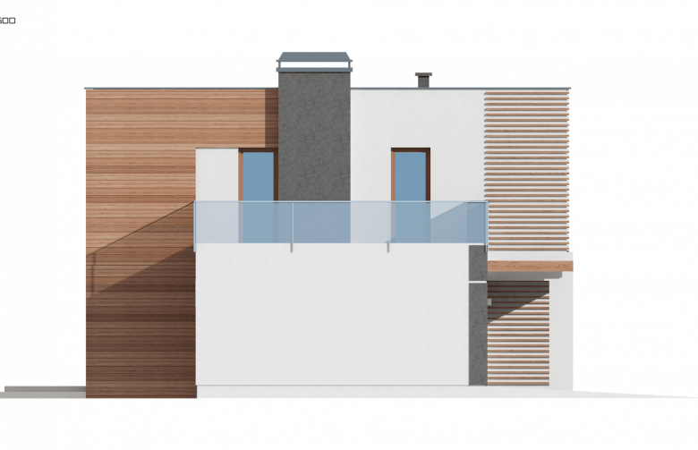 Projekt domu piętrowego Zx41 v1 - elewacja 1