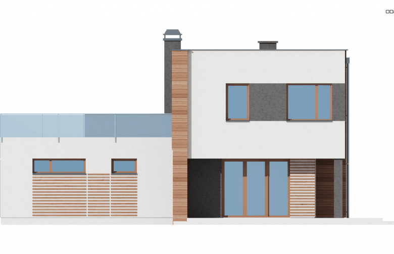 Projekt domu piętrowego Zx41 v1 - elewacja 2