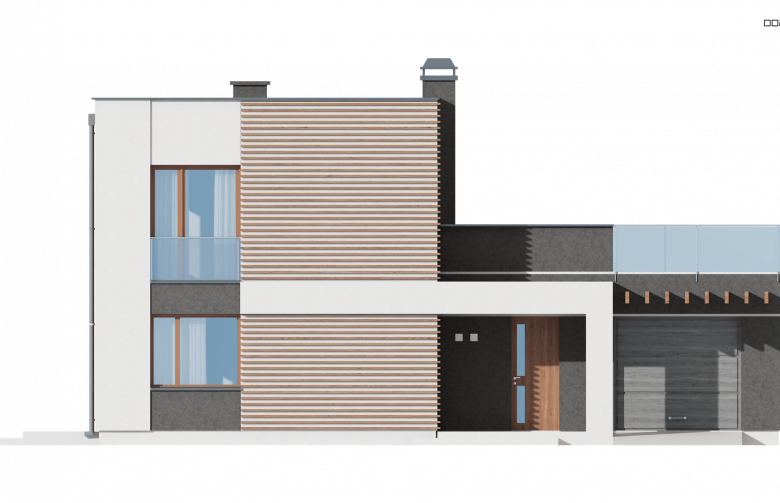 Projekt domu piętrowego Zx41 v1 - elewacja 3