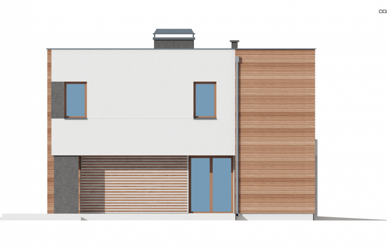 Projekt domu piętrowego Zx41 v1 - elewacja 4