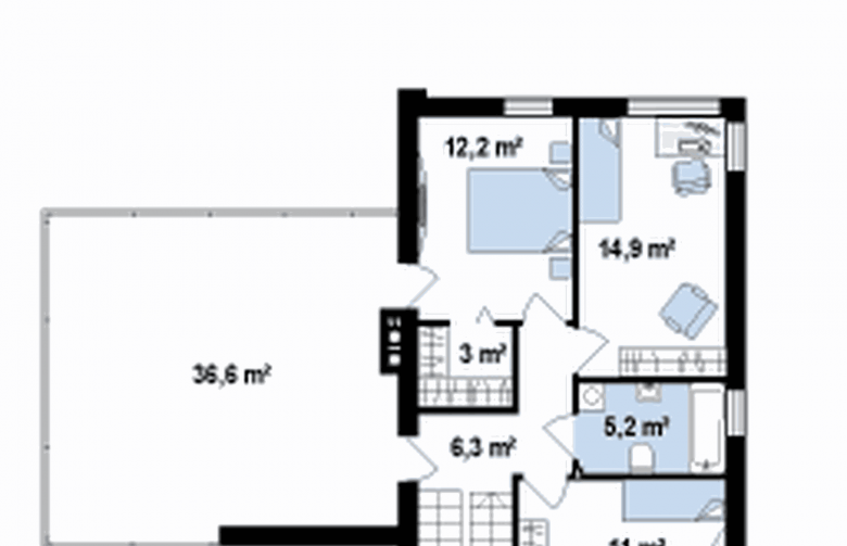Projekt domu piętrowego Zx41 v1 - rzut poddasza