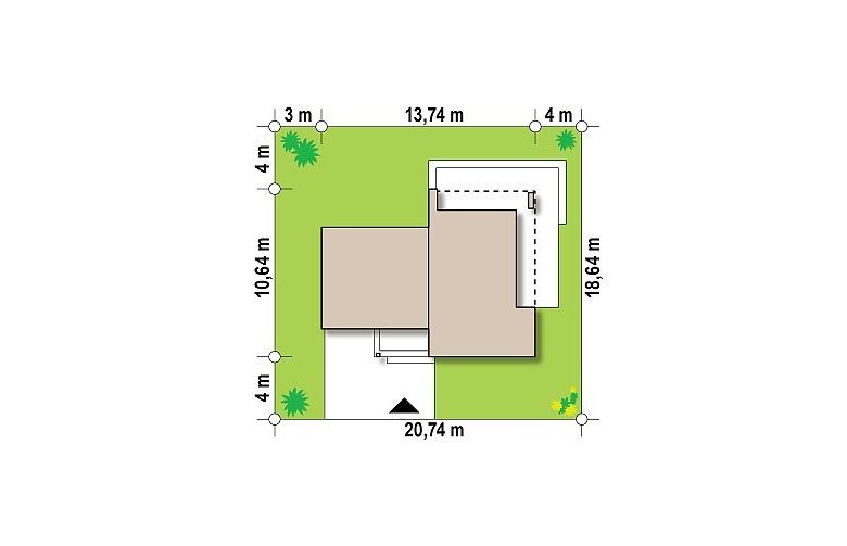 Projekt domu piętrowego Zx41 v1 - Usytuowanie