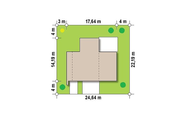 Projekt domu piętrowego Zx46 GL2 - Usytuowanie