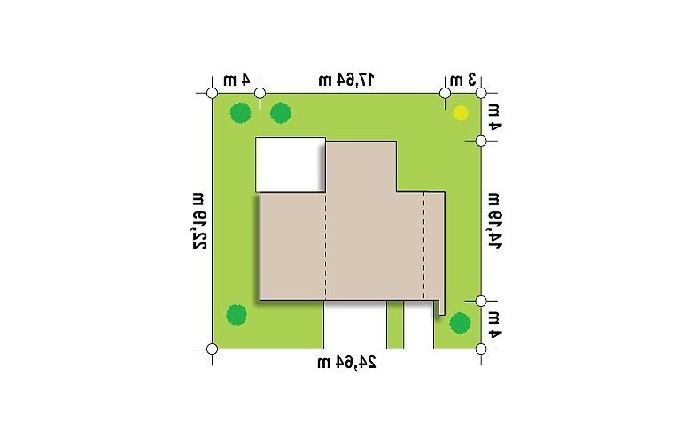 Projekt domu piętrowego Zx46 GL2 - Usytuowanie - wersja lustrzana