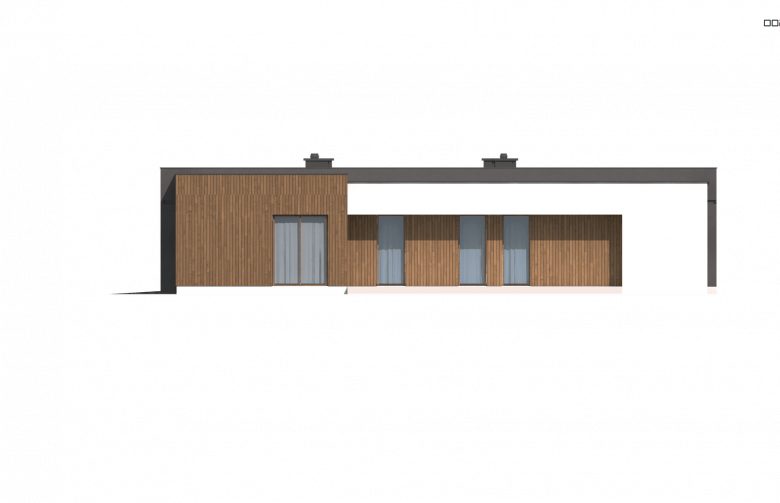 Projekt domu parterowego Zx49 - - elewacja 3