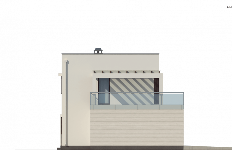 Projekt domu piętrowego Zx63 A - elewacja 4