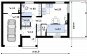 Projekt domu piętrowego Zx63 A - rzut parteru