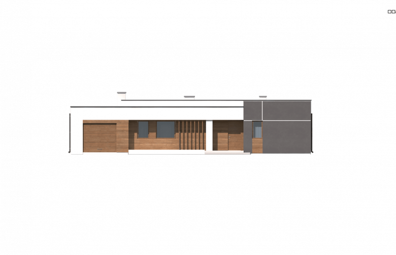 Projekt domu parterowego Zx102 GP - elewacja 1