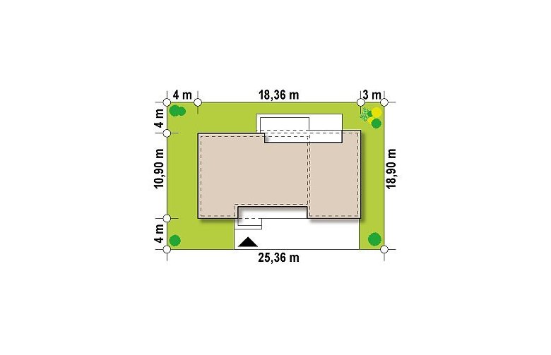 Projekt domu parterowego Zx102 GP - Usytuowanie