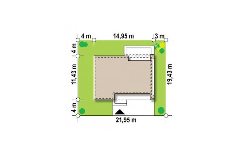 Projekt domu parterowego Zx102 bG - Usytuowanie