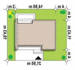 Usytuowanie budynku Zx102 bG w wersji lustrzanej