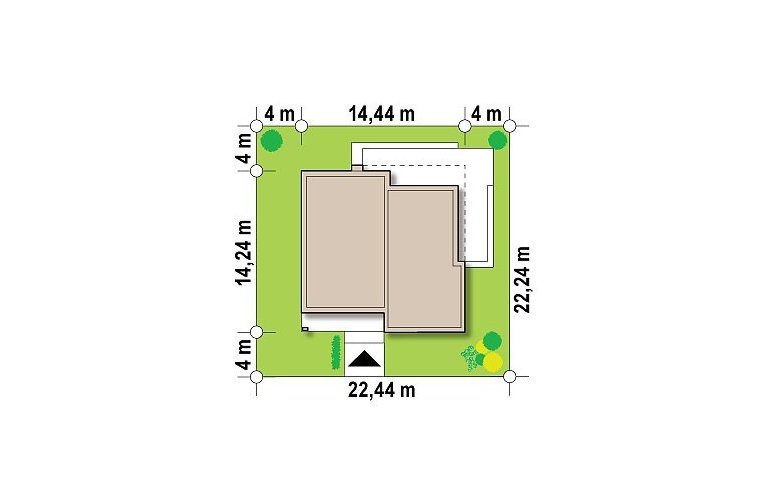 Projekt domu parterowego Zx103 bG - Usytuowanie