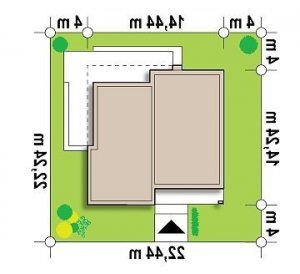 Usytuowanie budynku Zx103 bG w wersji lustrzanej