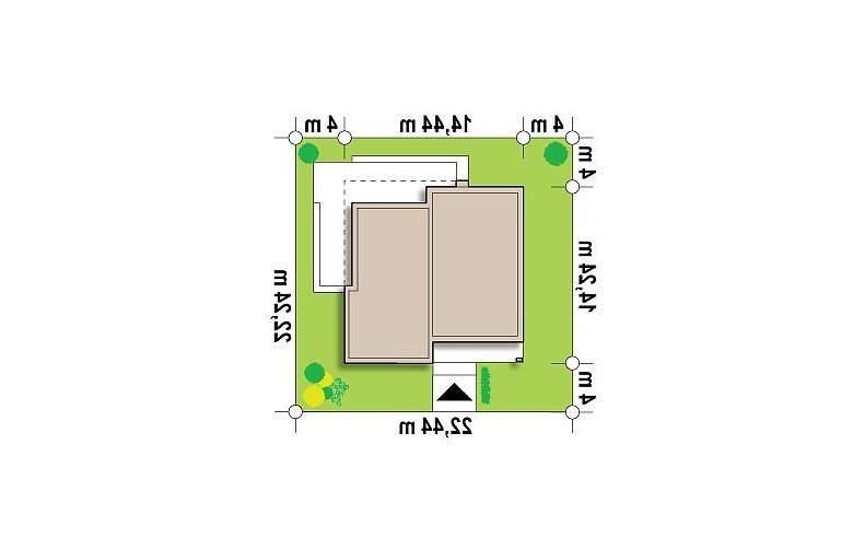 Projekt domu parterowego Zx103 bG - Usytuowanie - wersja lustrzana