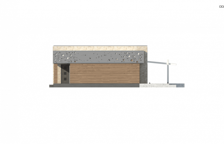 Projekt domu parterowego Zx115 - elewacja 2