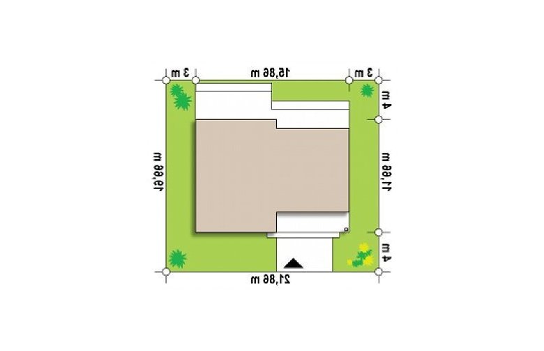 Projekt domu parterowego Zx115 - Usytuowanie - wersja lustrzana