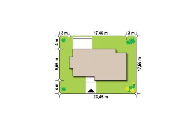 Projekt domu parterowego Zx116 - Usytuowanie