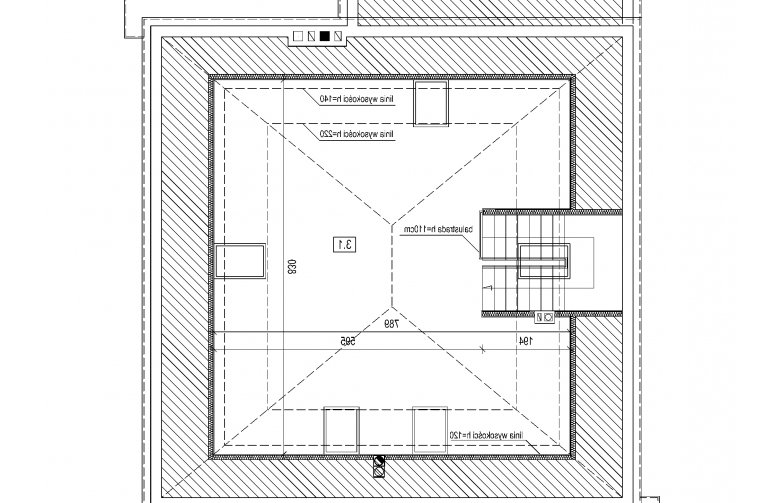 Projekt domu szkieletowego AN 001 - rzut poddasza