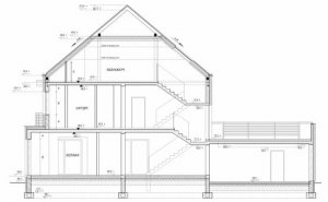 Przekrój projektu AN 001 w wersji lustrzanej