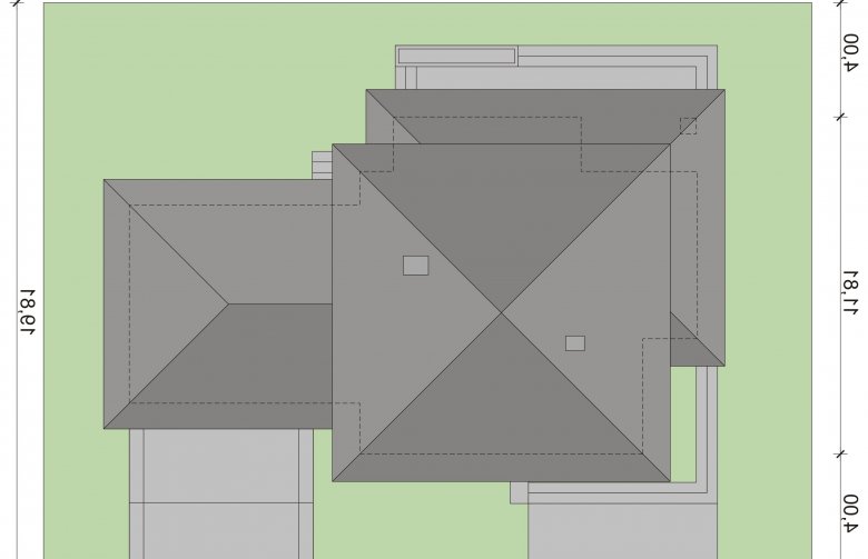 Projekt domu szkieletowego Faros 2 - Usytuowanie - wersja lustrzana