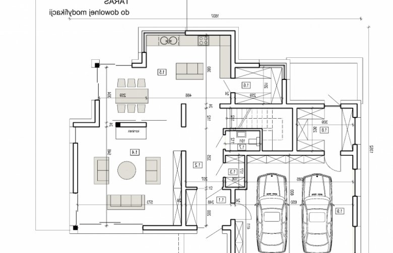 Projekt domu szkieletowego AN 002 - rzut parteru