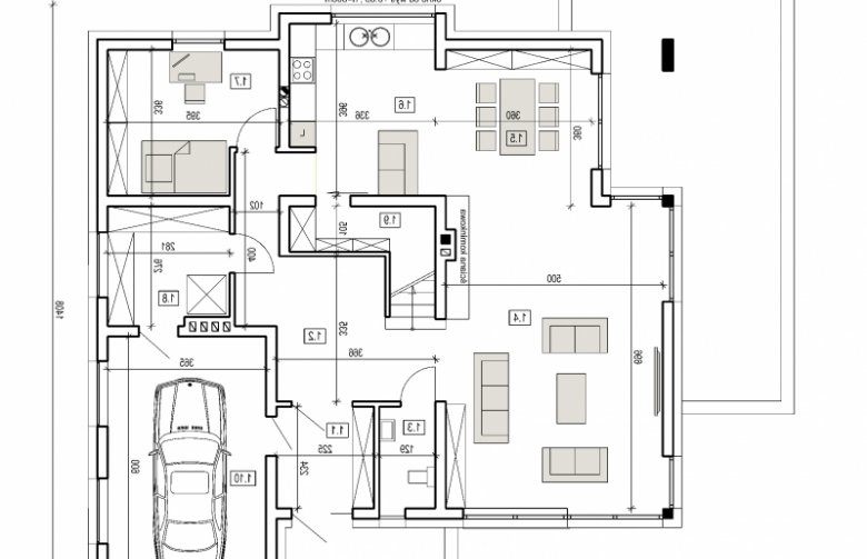 Projekt domu szkieletowego AN 006 - rzut parteru