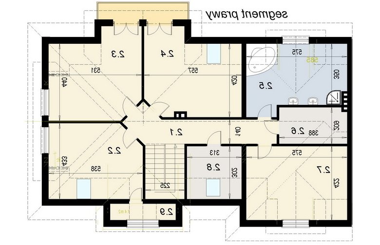 Projekt domu bliźniaczego Bliźniak 1 - rzut poddasza