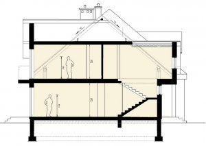 Przekrój projektu Bliźniak 1 w wersji lustrzanej