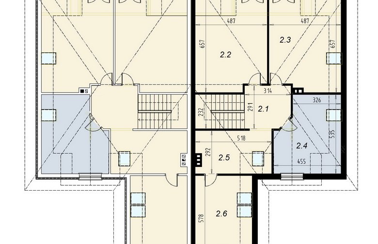 Projekt domu bliźniaczego Bliźniak 3 - rzut poddasza