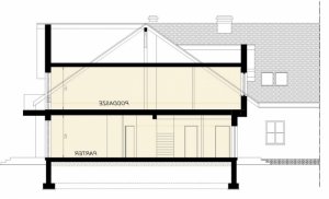 Przekrój projektu Bliźniak 3 w wersji lustrzanej