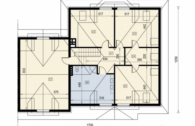 Projekt domu bliźniaczego Bliźniak 4 - rzut poddasza