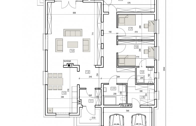 Projekt domu dwurodzinnego DJ 006 ver.2 - 